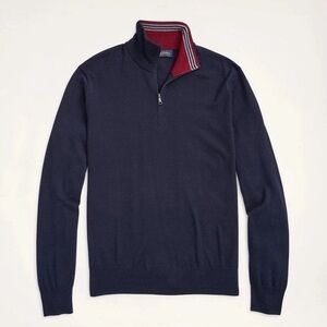 Brooks Brothers Washable Merino Wool Half-Zip Sweater
